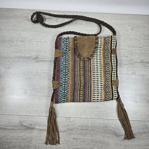 Antik Kraft purse Hippie Bohemian Minimalist Crossbody Casual Aztec Suede Medium